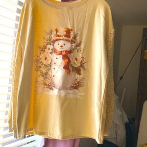 Snowman print tee top